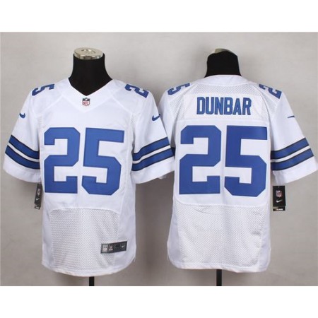 Cowboys #25 Lance Dunbar White Men's Stitched NFL Elite Jersey