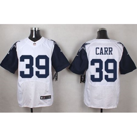 Cowboys #39 Brandon Carr White Men's Stitched NFL Elite Rush Jersey