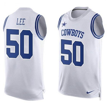 Cowboys #50 Sean Lee White Men's Stitched NFL Limited Tank Top Jersey