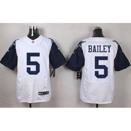 Cowboys #5 Dan Bailey White Men's Stitched NFL Elite Rush Jersey