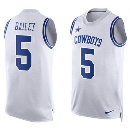 Cowboys #5 Dan Bailey White Men's Stitched NFL Limited Tank Top Jersey