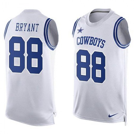 Cowboys #88 Dez Bryant White Men's Stitched NFL Limited Tank Top Jersey