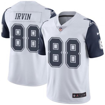 Cowboys #88 Michael Irvin White Men's Stitched NFL Limited Rush Jersey