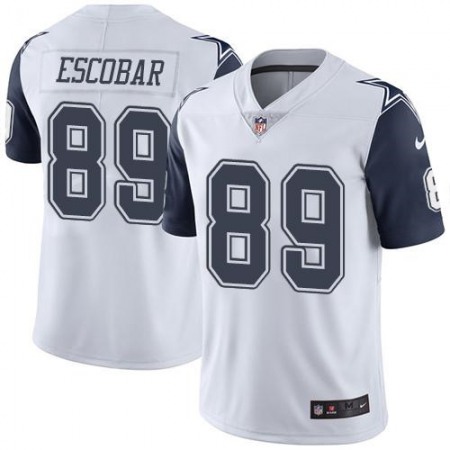 Cowboys #89 Gavin Escobar White Men's Stitched NFL Limited Rush Jersey