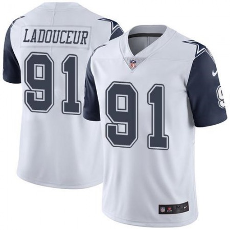Cowboys #91 L. P. Ladouceur White Men's Stitched NFL Limited Rush Jersey