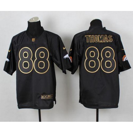 Broncos #88 Demaryius Thomas Black Gold No. Fashion Men's Stitched NFL Elite Jersey