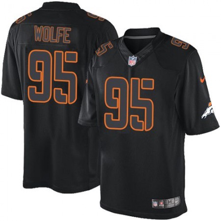 Broncos #95 Derek Wolfe Black Men's Stitched NFL Impact Limited Jersey