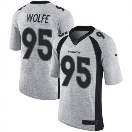 Broncos #95 Derek Wolfe Gray Men's Stitched NFL Limited Gridiron Gray II Jersey