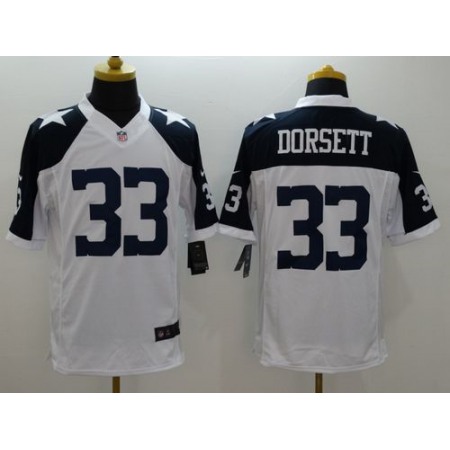 Cowboys #33 Tony Dorsett White Thanksgiving Throwback Men's Stitched NFL Limited Jersey