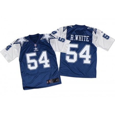 Cowboys #54 Randy White Navy Blue/White Throwback Men's Stitched NFL Elite Jersey