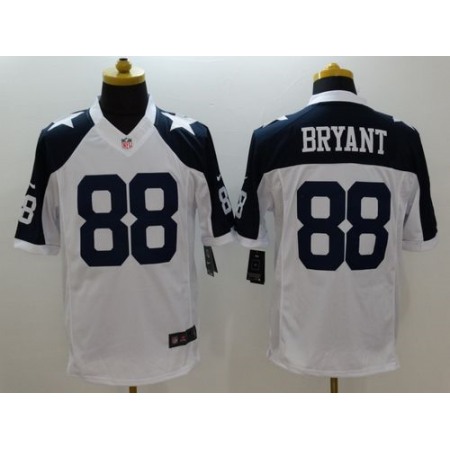 Cowboys #88 Dez Bryant White Thanksgiving Throwback Men's Stitched NFL Limited Jersey