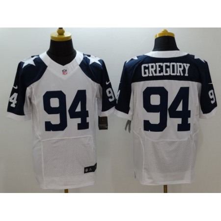 Cowboys #94 Randy Gregory White Thanksgiving Throwback Men's Stitched NFL Elite Jersey