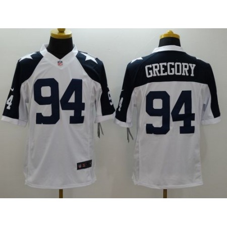 Cowboys #94 Randy Gregory White Thanksgiving Throwback Men's Stitched NFL Limited Jersey