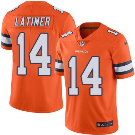 Broncos #14 Cody Latimer Orange Men's Stitched NFL Limited Rush Jersey