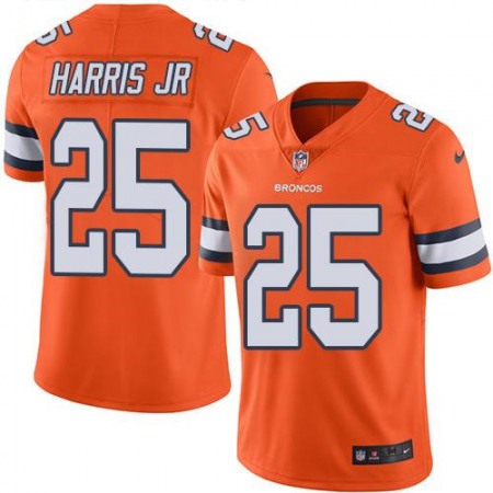 Broncos #25 Chris Harris Jr Orange Men's Stitched NFL Limited Rush Jersey