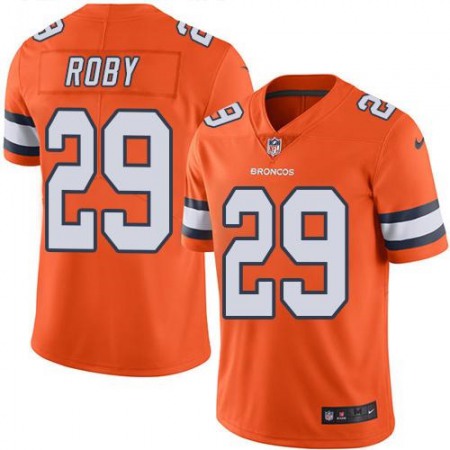 Broncos #29 Bradley Roby Orange Men's Stitched NFL Limited Rush Jersey