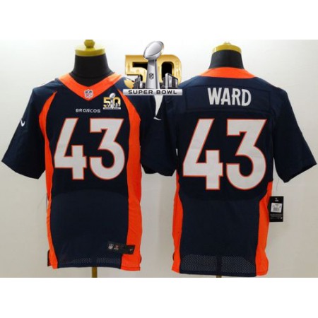 Broncos #43 T.J. Ward Navy Blue Alternate Super Bowl 50 Men's Stitched NFL New Elite Jersey