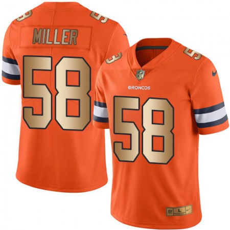 Broncos #58 Von Miller Orange Men's Stitched NFL Limited Gold Rush Jersey