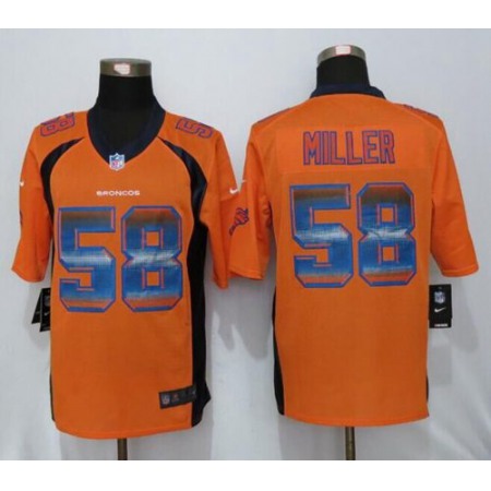 Broncos #58 Von Miller Orange Team Color Men's Stitched NFL Limited Strobe Jersey