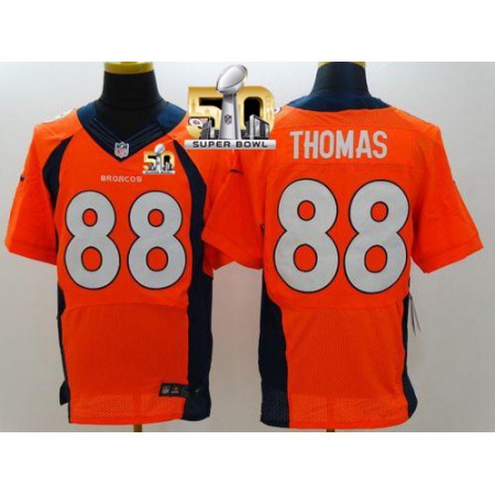 Broncos #88 Demaryius Thomas Orange Team Color Super Bowl 50 Men's Stitched NFL New Elite Jersey