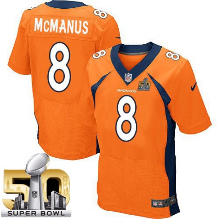 Broncos #8 Brandon McManus Orange Team Color Super Bowl 50 Men's Stitched NFL New Elite Jersey