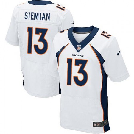 Broncos #13 Trevor Siemian White Men's Stitched NFL New Elite Jersey
