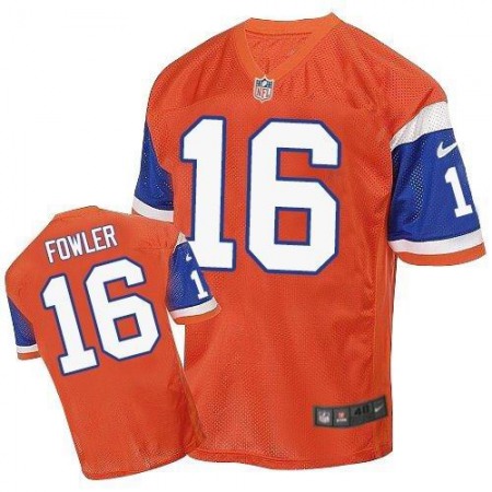 Broncos #16 Bennie Fowler Orange Throwback Men's Stitched NFL Elite Jersey