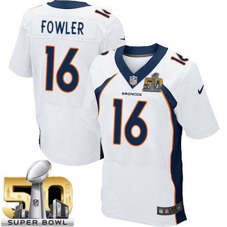 Broncos #16 Bennie Fowler White Super Bowl 50 Men's Stitched NFL New Elite Jersey