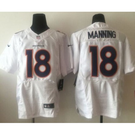 Broncos #18 Peyton Manning White Men's Stitched NFL Elite Event Jersey