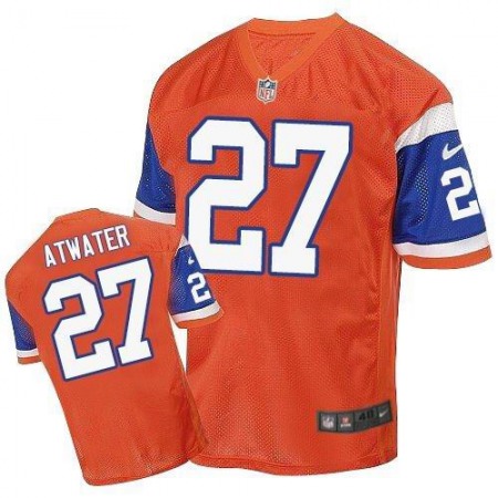 Broncos #27 Steve Atwater Orange Throwback Men's Stitched NFL Elite Jersey