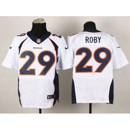Broncos #29 Bradley Roby White Men's Stitched NFL New Elite Jersey