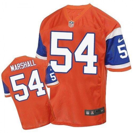 Broncos #54 Brandon Marshall Orange Throwback Men's Stitched NFL Elite Jersey