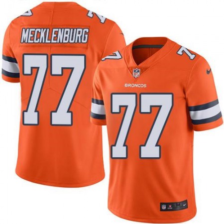 Broncos #77 Karl Mecklenburg Orange Men's Stitched NFL Limited Rush Jersey