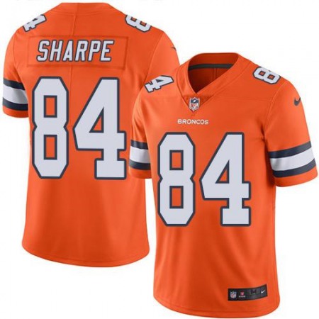 Broncos #84 Shannon Sharpe Orange Men's Stitched NFL Limited Rush Jersey