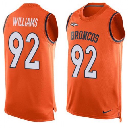 Broncos #92 Sylvester Williams Orange Team Color Men's Stitched NFL Limited Tank Top Jersey