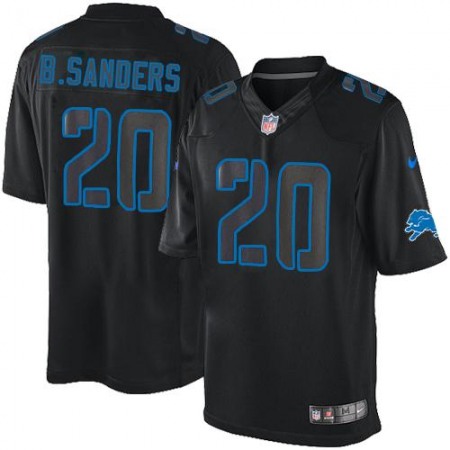 Lions #20 Barry Sanders Black Men's Stitched NFL Impact Limited Jersey
