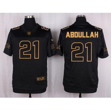 Lions #21 Ameer Abdullah Black Men's Stitched NFL Elite Pro Line Gold Collection Jersey