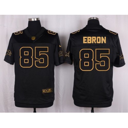 Lions #85 Eric Ebron Black Men's Stitched NFL Elite Pro Line Gold Collection Jersey