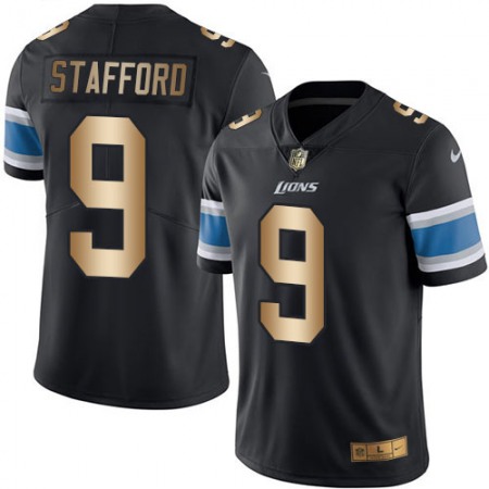 Lions #9 Matthew Stafford Black Men's Stitched NFL Limited Gold Rush Jersey