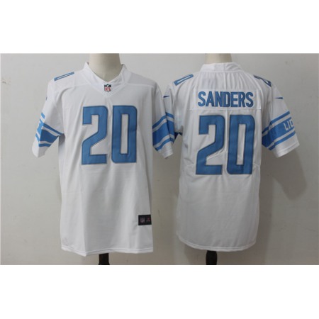 Men's Detroit Lions #20 Barry Sanders White Stitched NFL Vapor Untouchable Limited Jersey