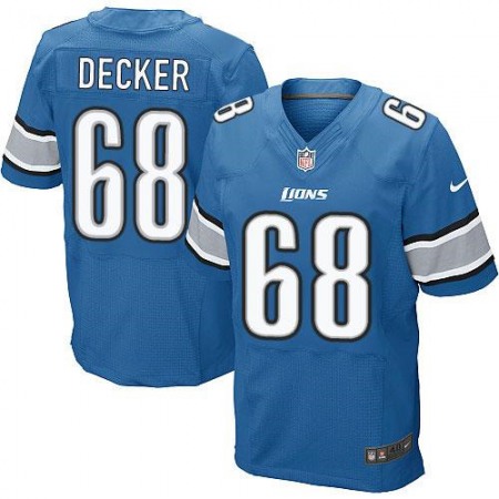 Lions #68 Taylor Decker Blue Team Color Men's Stitched NFL Elite Jersey
