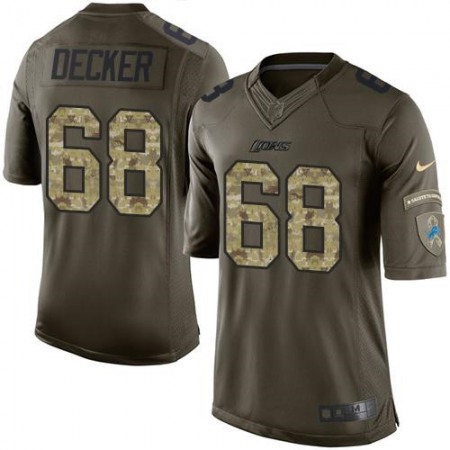 Lions #68 Taylor Decker Green Men's Stitched NFL Limited Salute to Service Jersey