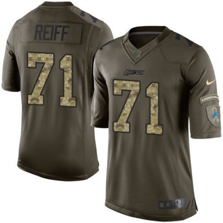 Lions #71 Riley Reiff Green Men's Stitched NFL Limited Salute To Service Jersey