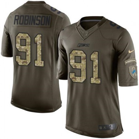 Lions #91 A'Shawn Robinson Green Men's Stitched NFL Limited Salute to Service Jersey