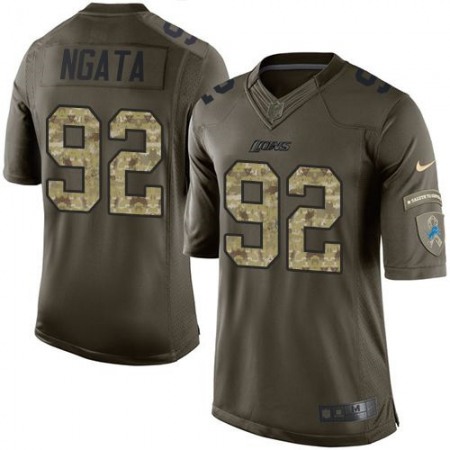 Lions #92 Haloti Ngata Green Men's Stitched NFL Limited Salute To Service Jersey