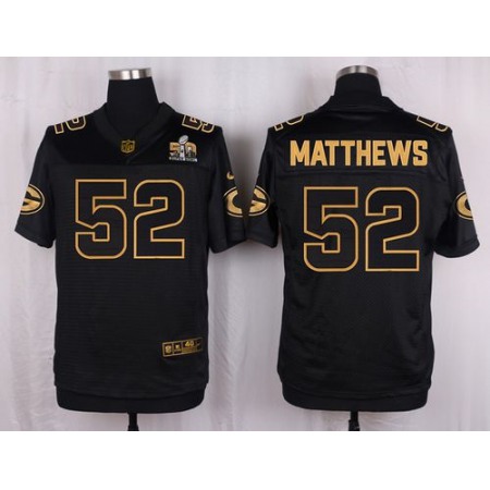 Packers #52 Clay Matthews Black Men's Stitched NFL Elite Pro Line Gold Collection Jersey
