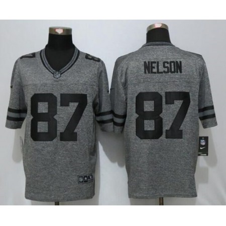 Packers #87 Jordy Nelson Gray Men's Stitched NFL Limited Gridiron Gray Jersey
