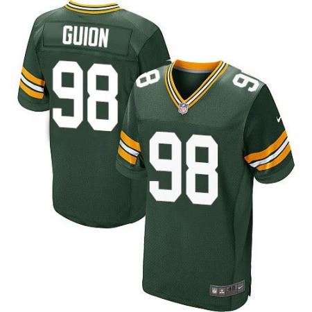 Packers #98 Letroy Guion Green Team Color Men's Stitched NFL Elite Jersey