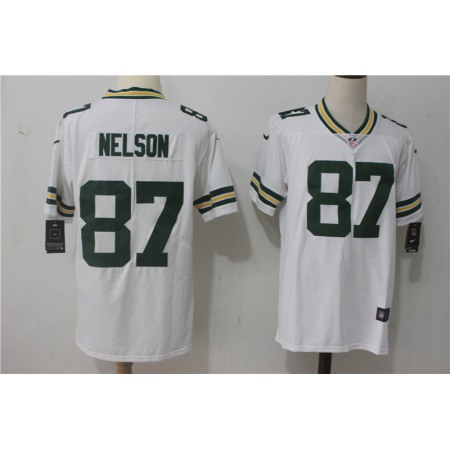 Men's Green Bay Packers #87 Jordy Nelson White Stitched NFL Vapor Untouchable Limited Jersey