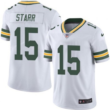Packers #15 Bart Starr White Men's Stitched NFL Limited Rush Jersey